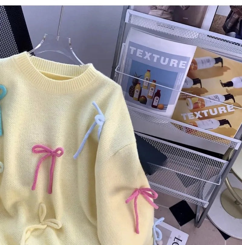 Candy 3D Bow detailing Sweaters