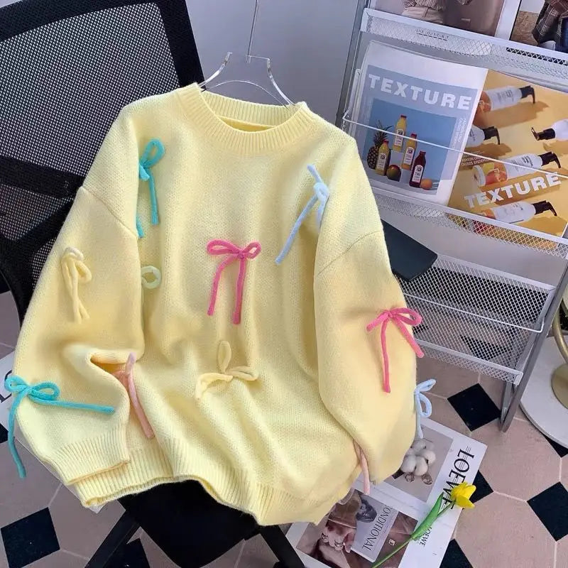 Candy 3D Bow detailing Sweaters