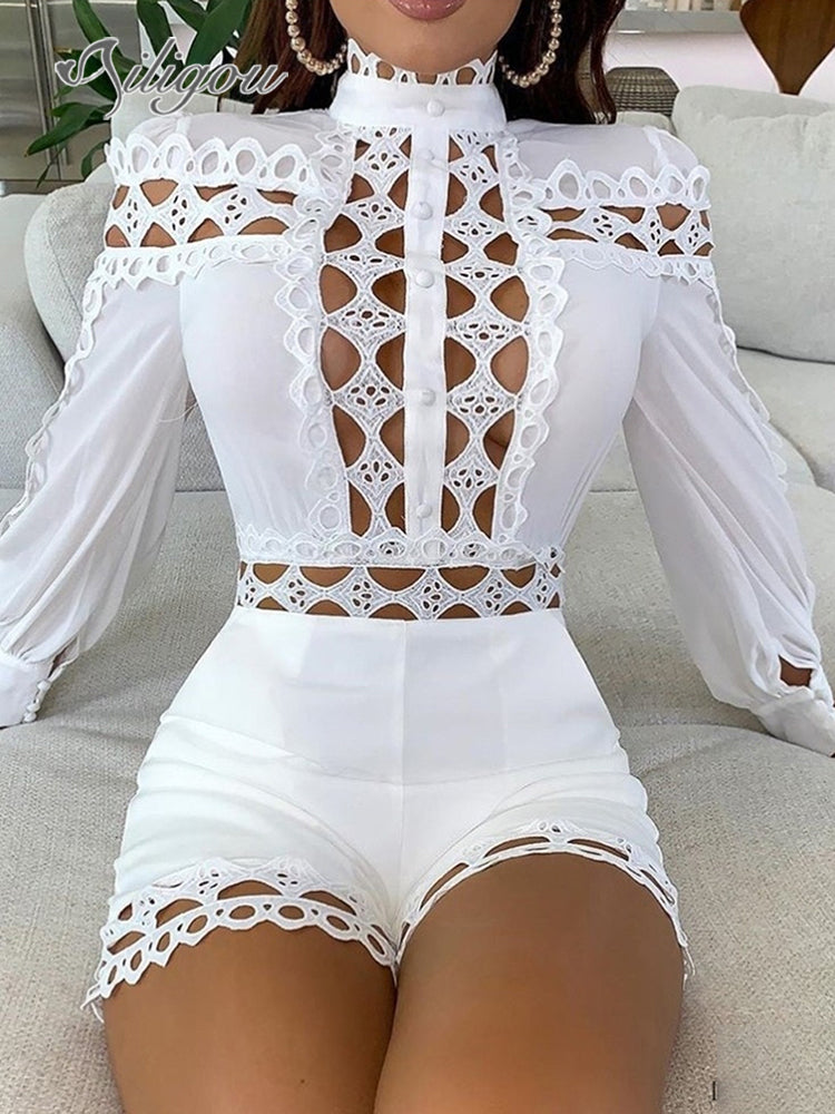 Vera Lace Cutout Bandage Romper