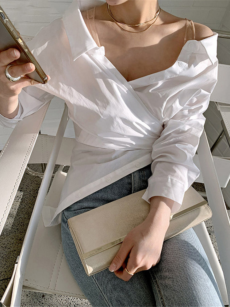 Greta Poplin Wrap Blouse