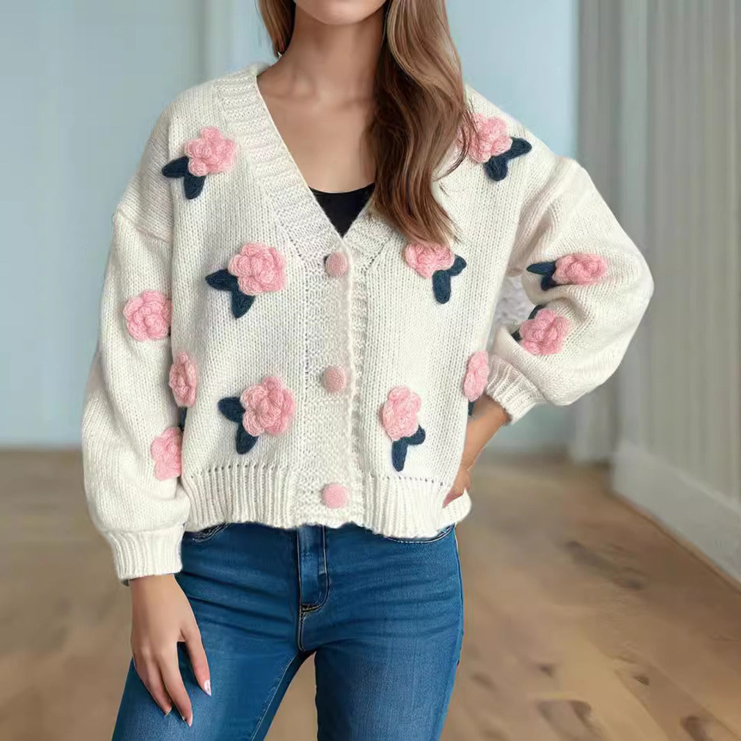 Margot 3D Flower Applique detailing Sweaters