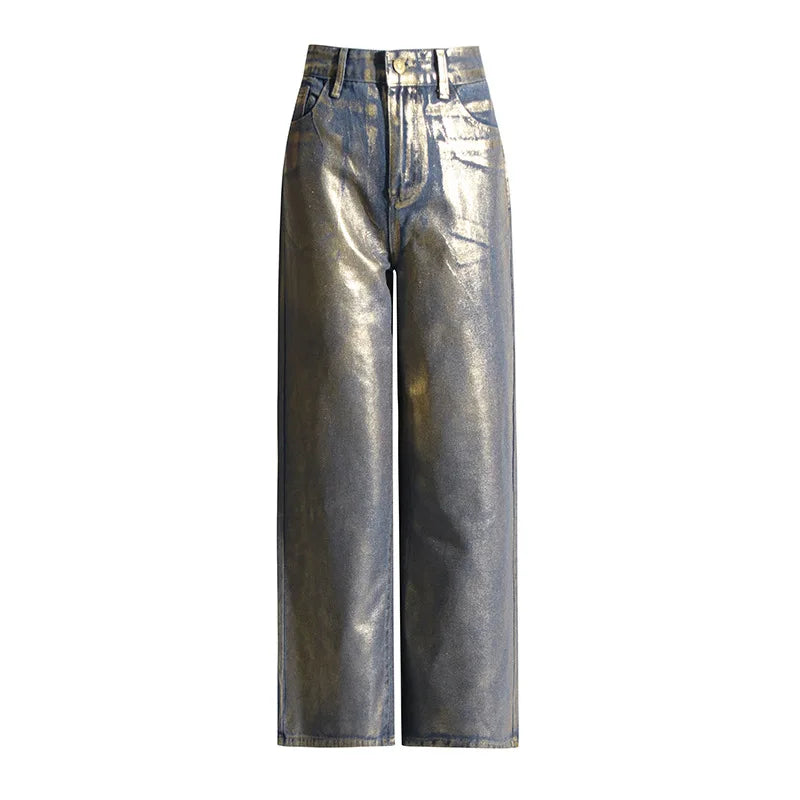 Damsel Baggy Jeans with Gold Accent