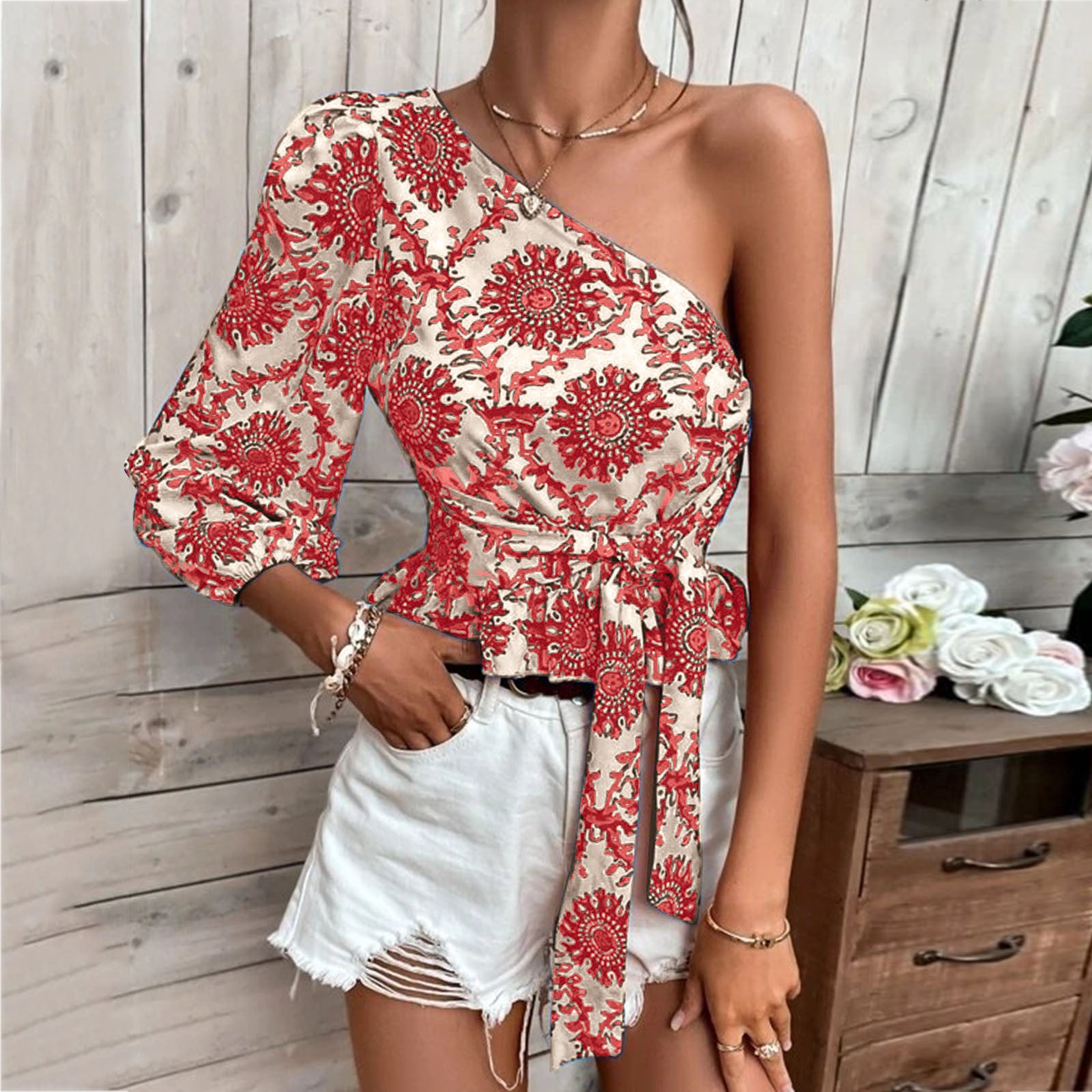 Aurica One Shoulder Blouse