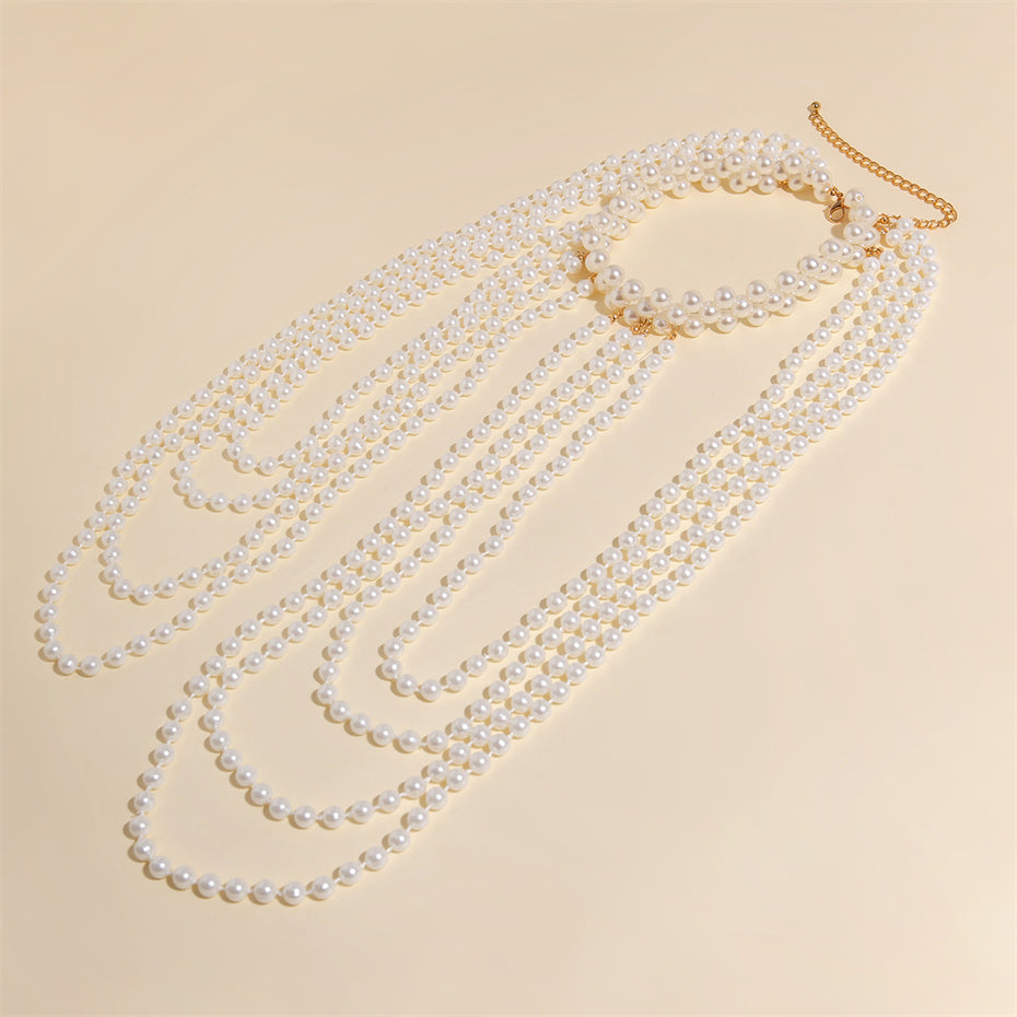 Pearl Collar with Shoulder Chain