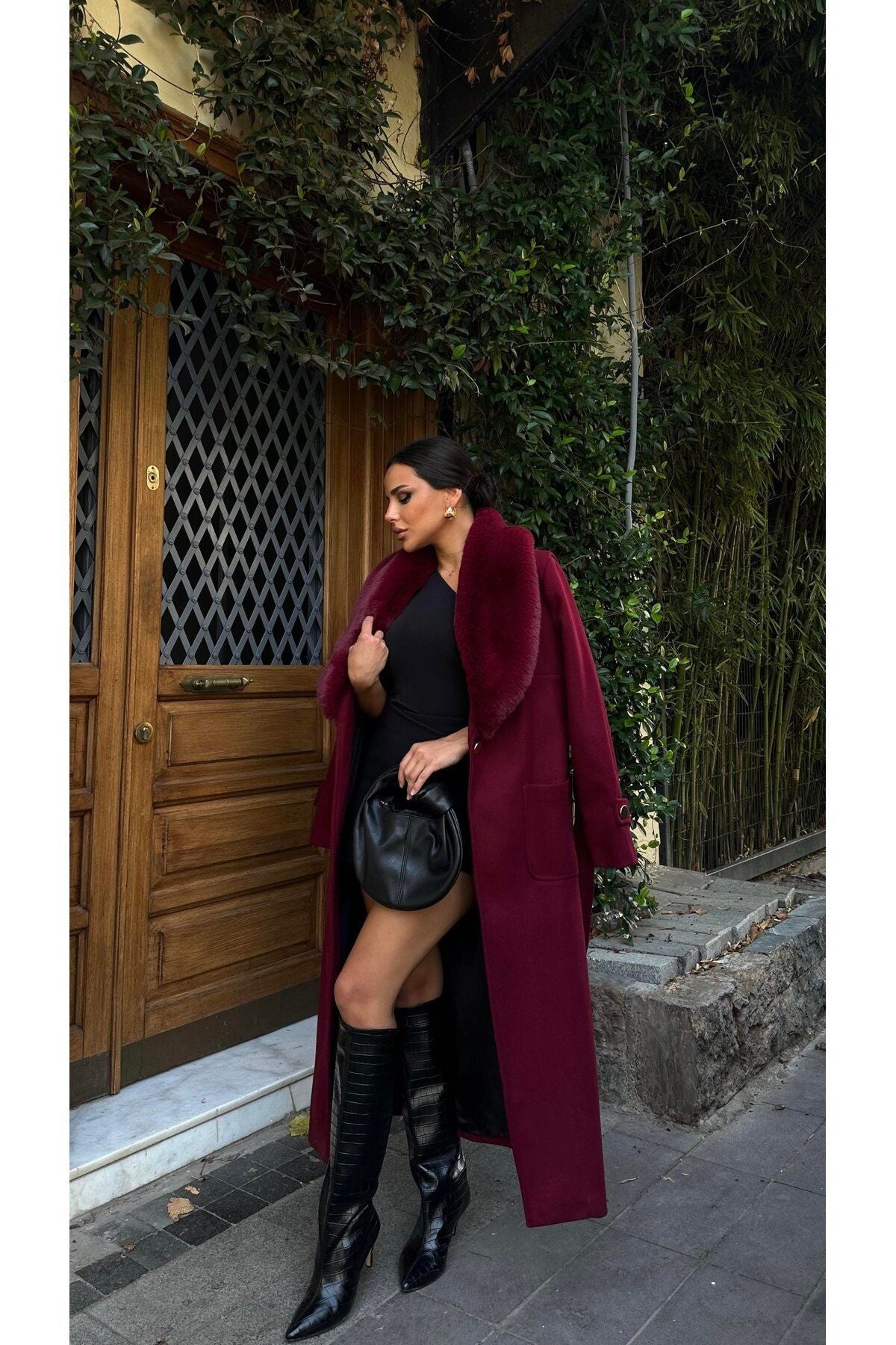 Cora Fur Collar Trench Coat