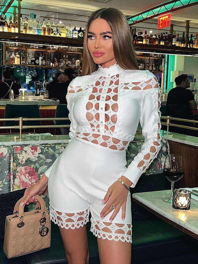 Vera Lace Cutout Bandage Romper