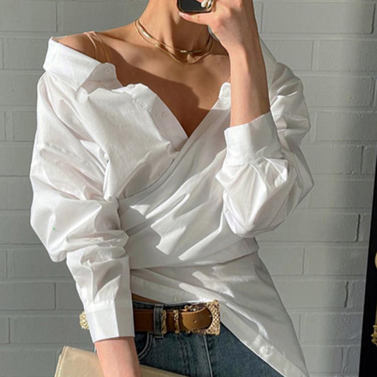 Greta Poplin Wrap Blouse