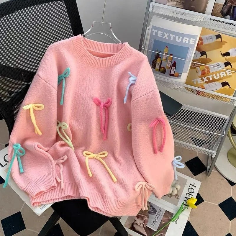 Candy 3D Bow detailing Sweaters