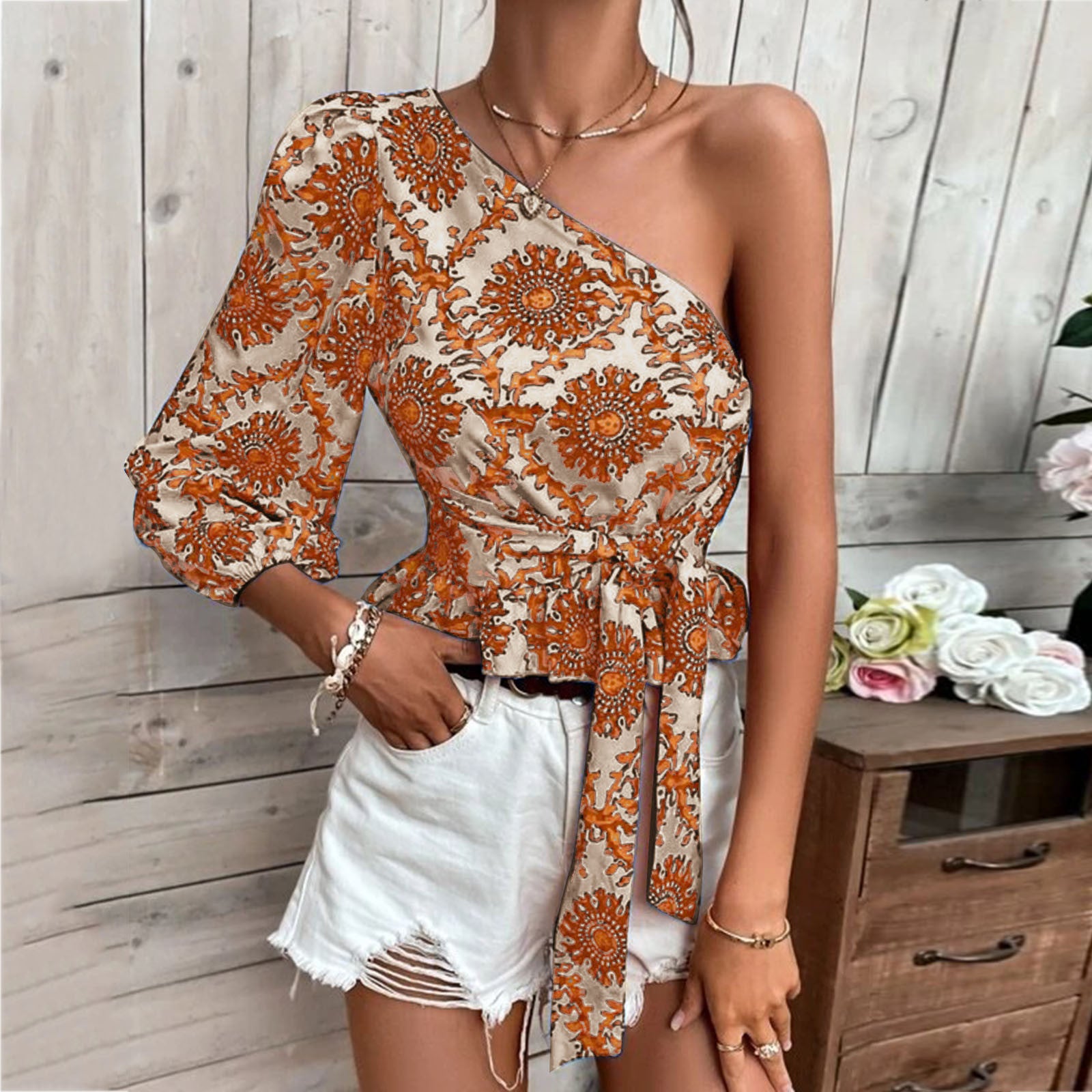 Aurica One Shoulder Blouse