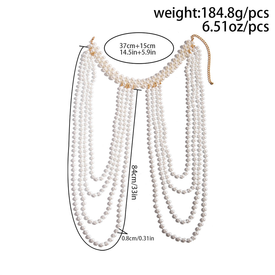 Pearl Collar with Shoulder Chain