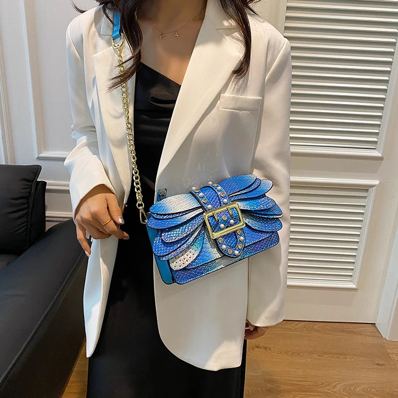 3D Butterfly Clutch with Rhinestone Detailings