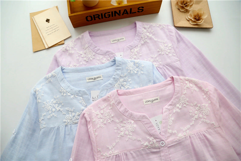 Candy Embroidered Cotton Nightsuits