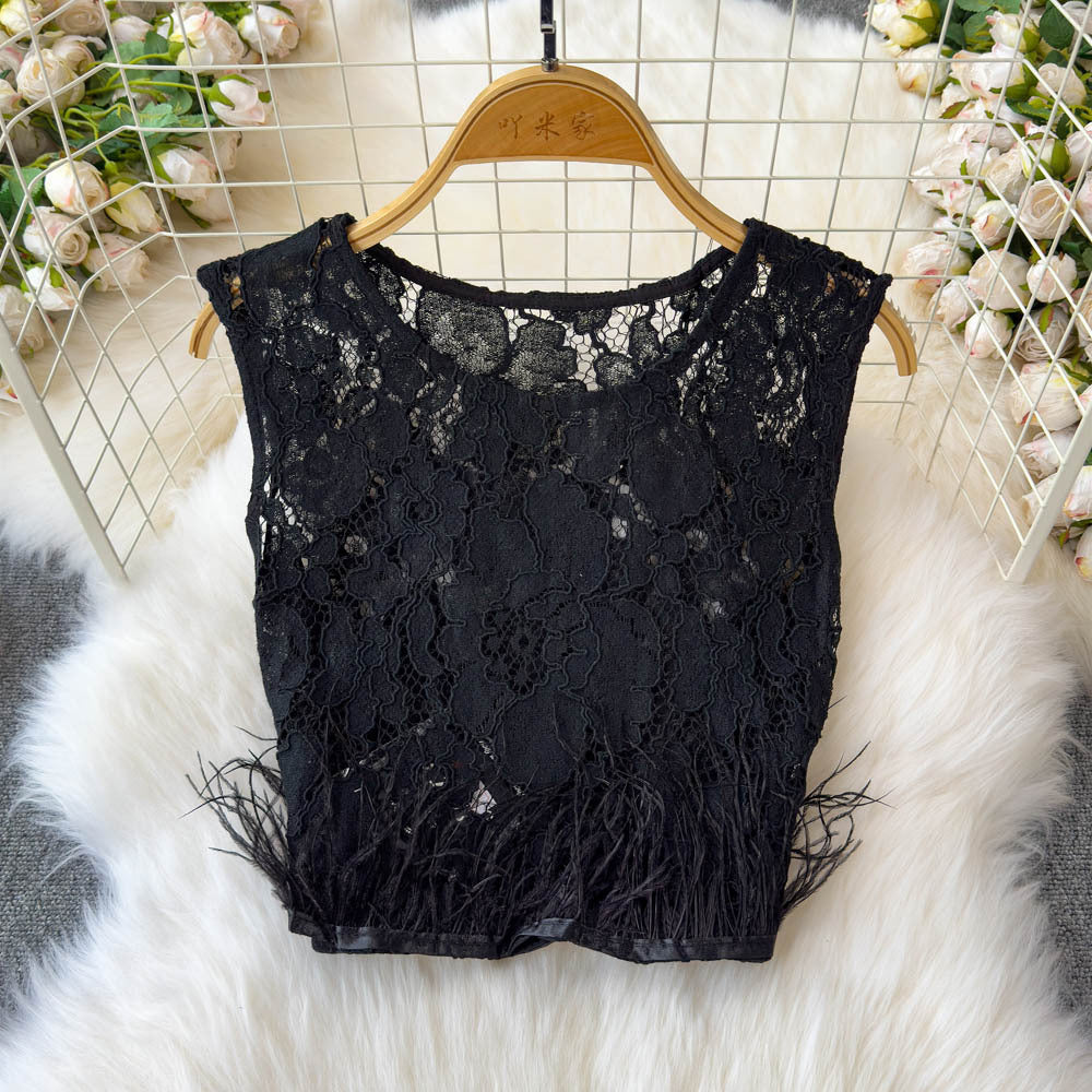 Raven Lace Blouse and Bottom Set