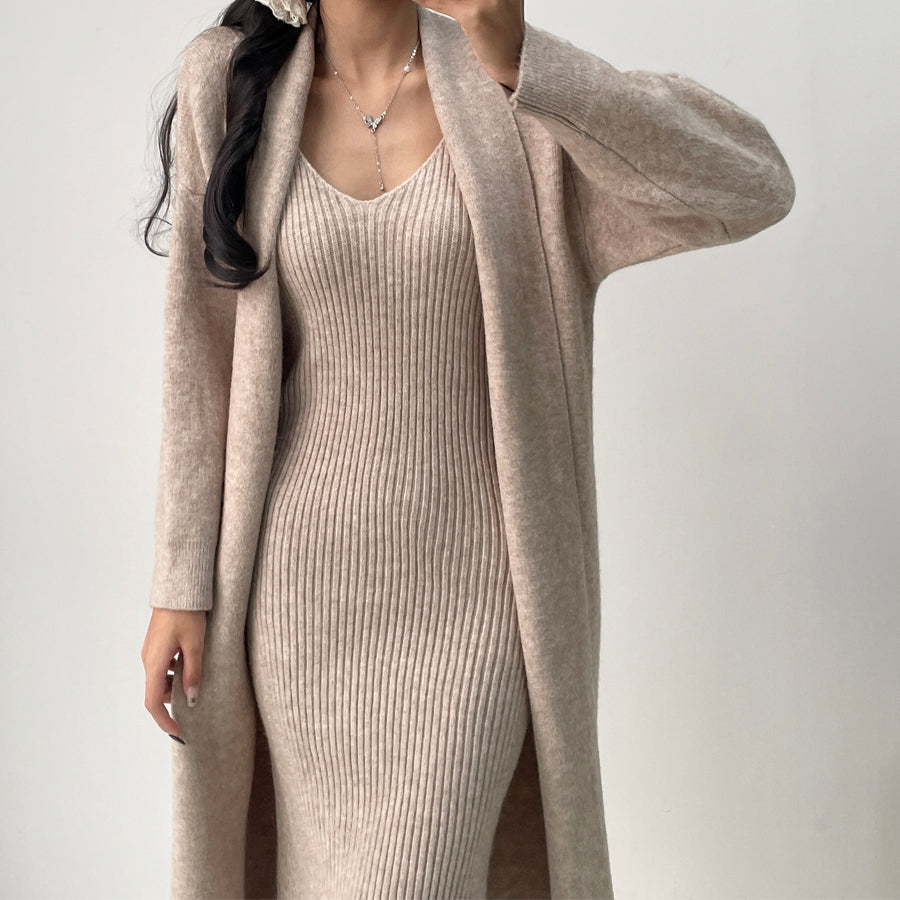 Ferria Luxury Woolen Dress with Cardigan