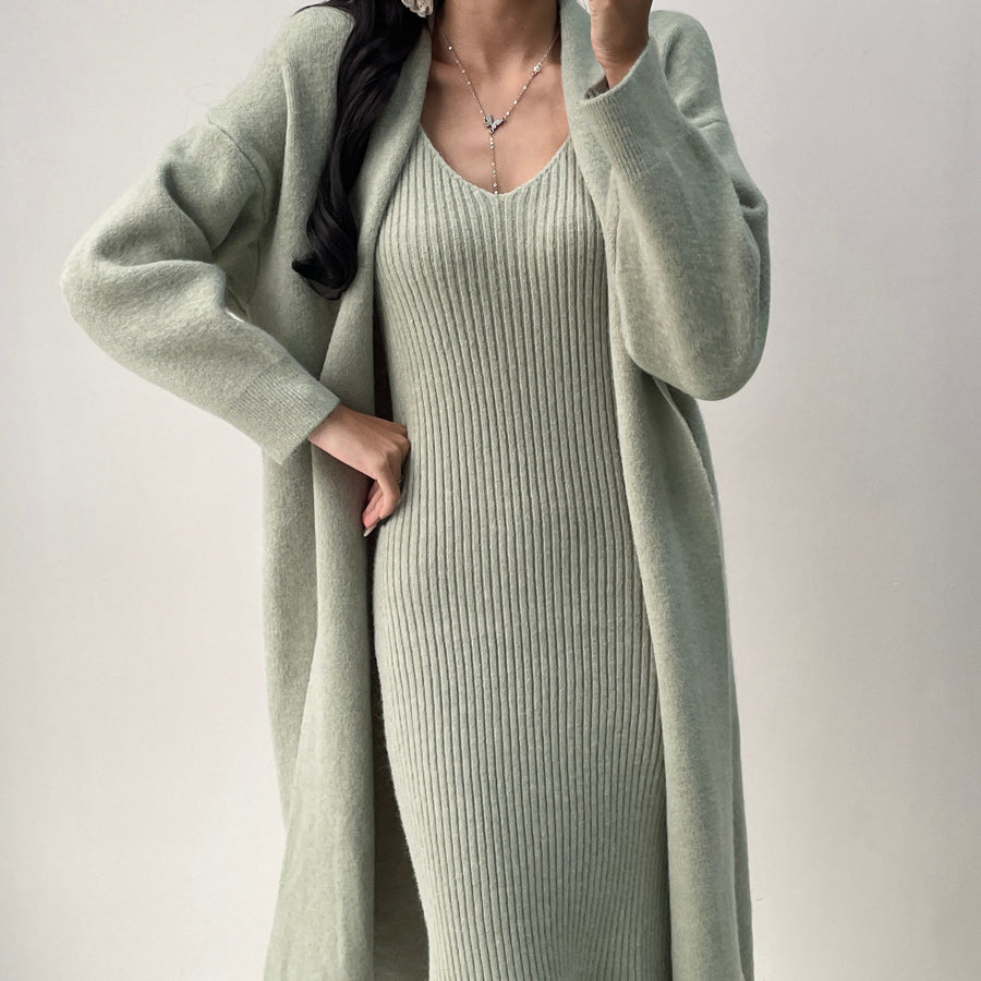 Ferria Luxury Woolen Dress with Cardigan