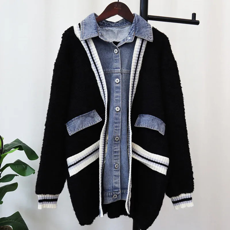 Jenny Denim Patchwork Cardigan