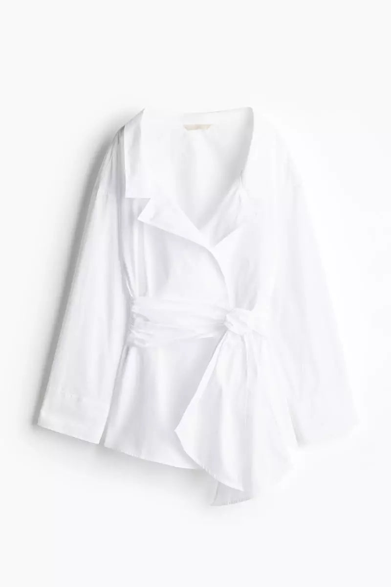 Greta Poplin Wrap Blouse