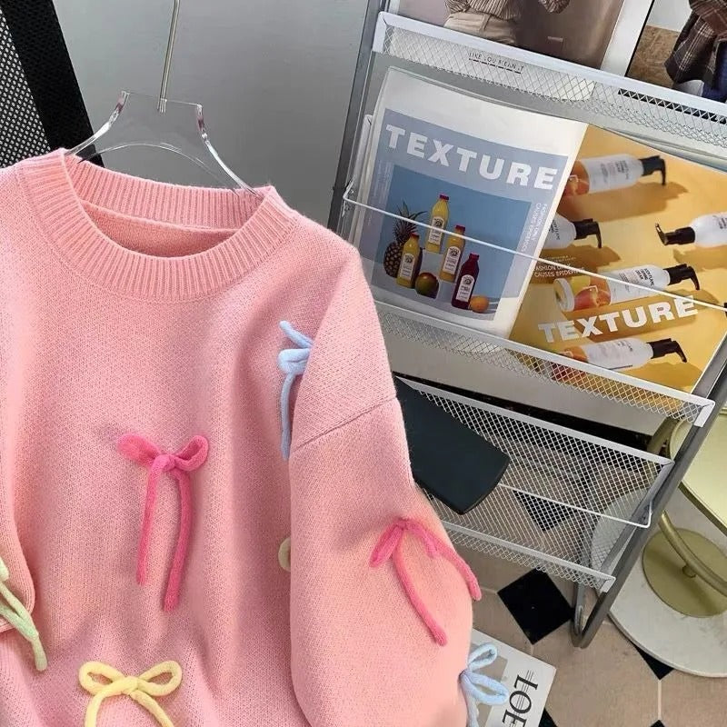 Candy 3D Bow detailing Sweaters