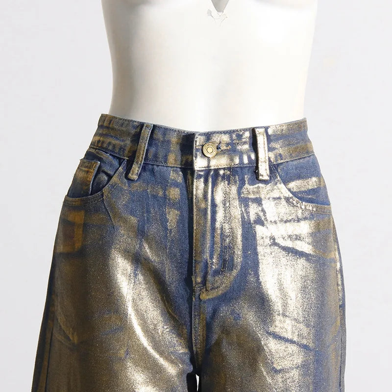Damsel Baggy Jeans with Gold Accent