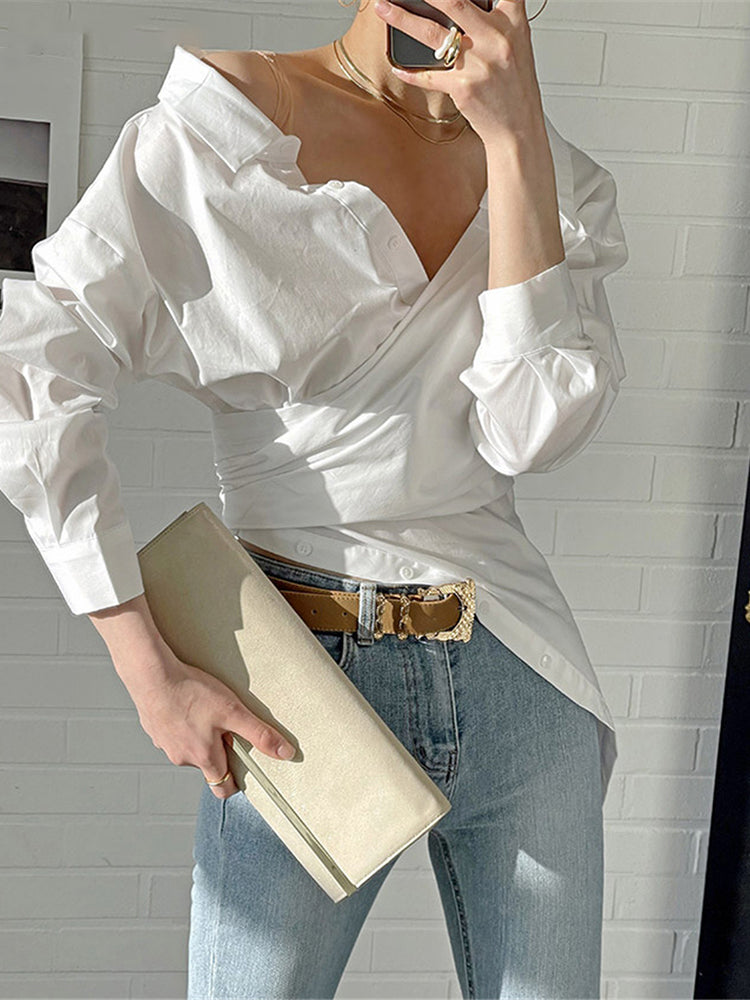 Greta Poplin Wrap Blouse