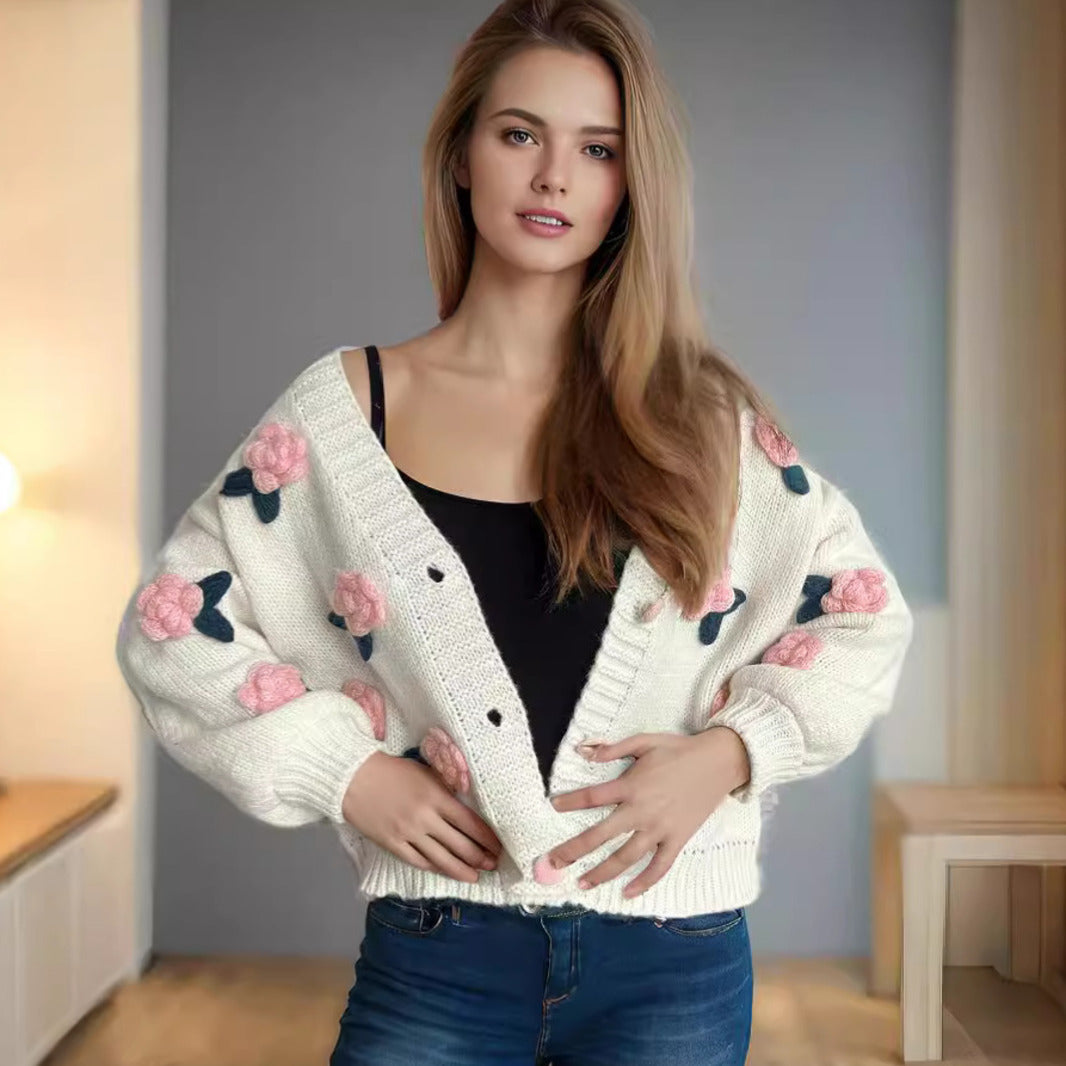 Margot 3D Flower Applique detailing Sweaters