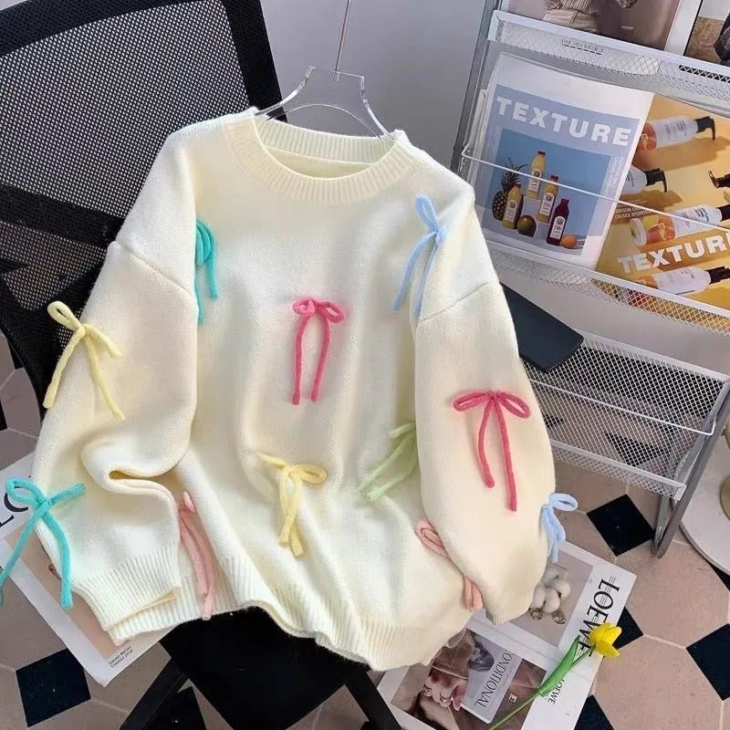 Candy 3D Bow detailing Sweaters