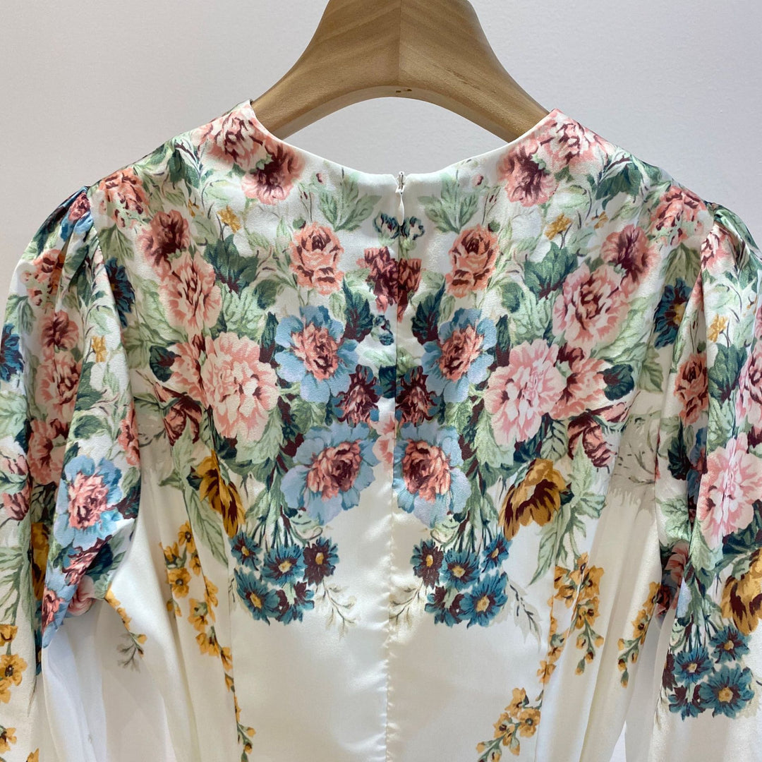 Perenne long sleeves floral print Midi dress – TrenBee