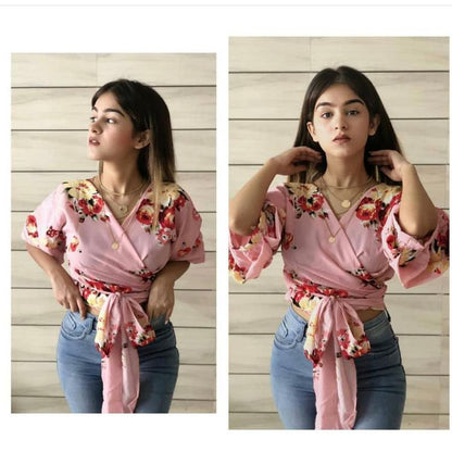 Plumeria knot hem blouse