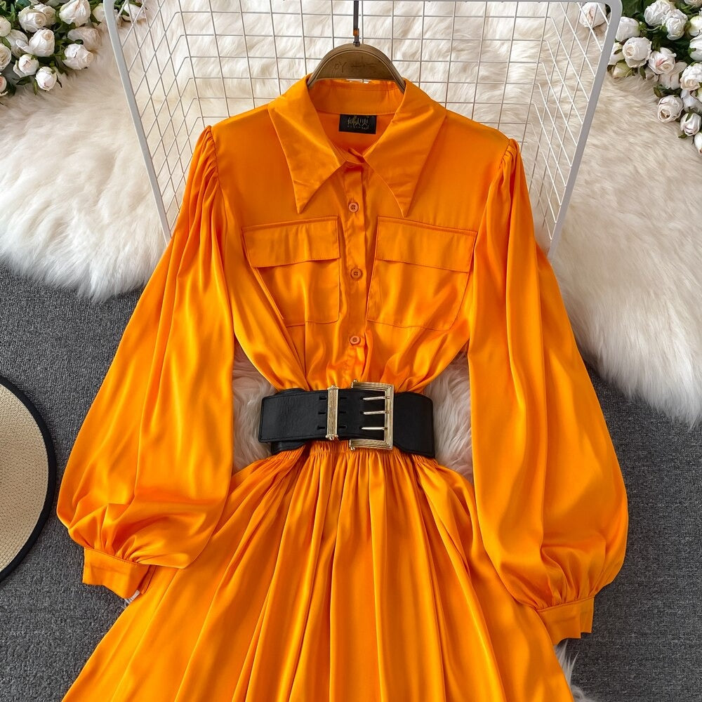 Temperament Retro Long Sleeve Shirt Half Skirt Women Khaki Elegant Ladies  Professional Dress Goddess Style Dress Shirt - China Suit and Clothing  price | Made-in-China.com